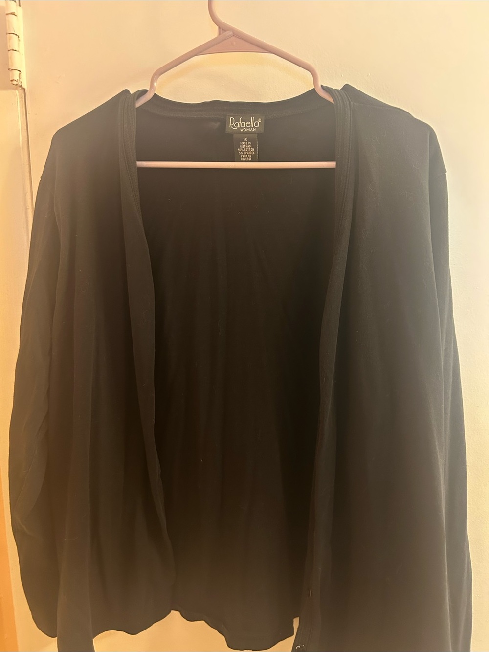 Rafaella Black Open-Front Jacket Blazer Cardigan